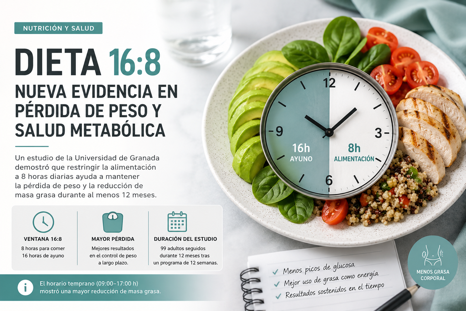 ¿Se puede bajar de peso sin recuperarlo? Un estudio encontró una pista en la dieta 16:8