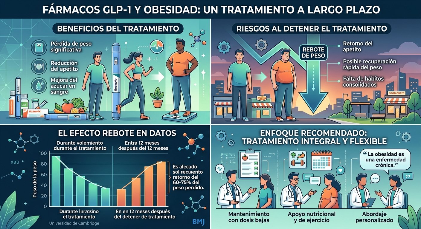 Fármacos para adelgazar: por qué el peso vuelve cuando se detiene la medicación