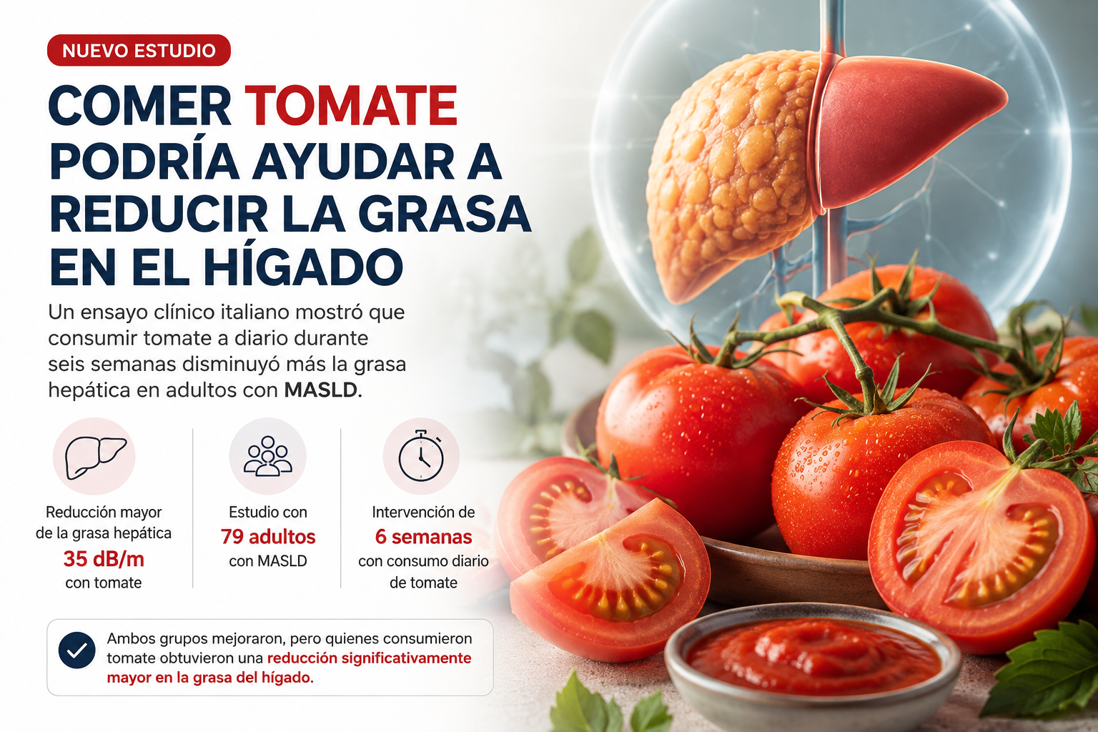 Cuál es la verdura que mostró una notable reducción de la grasa en el hígado